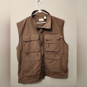 World Wide Sportsman Lined Fishing Vest Men's L w/ Cargo Zipper Pockets